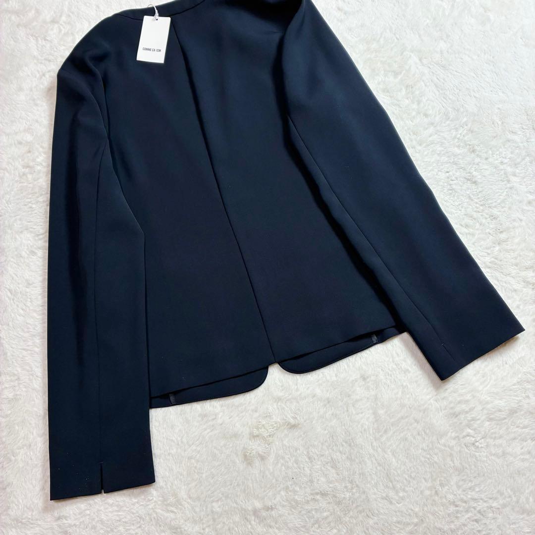 極美品 コムサイズム パンツスーツ カラーレスジャケット ネイビー 11