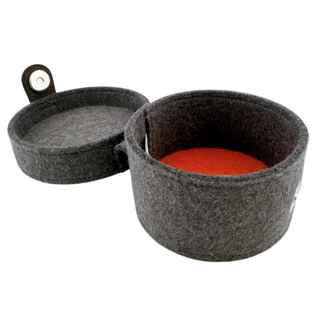 未使用級◇エルメス シュガーボックス ポーチ フェルト グレー 小物入れ