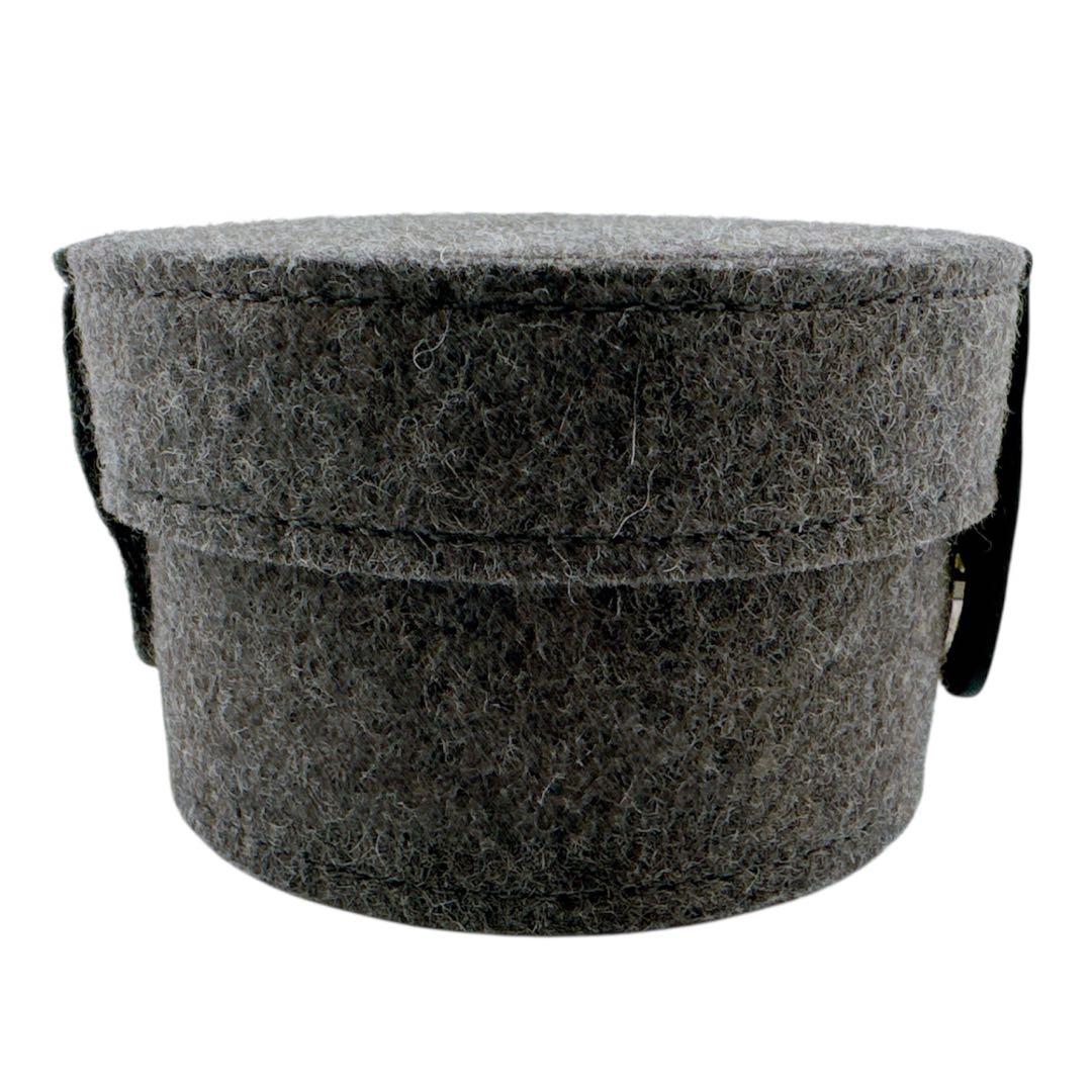 未使用級◇エルメス シュガーボックス ポーチ フェルト グレー 小物入れ