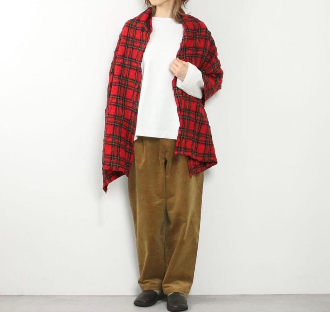 prit プリット ウールコットンタータンチェックストール レッド