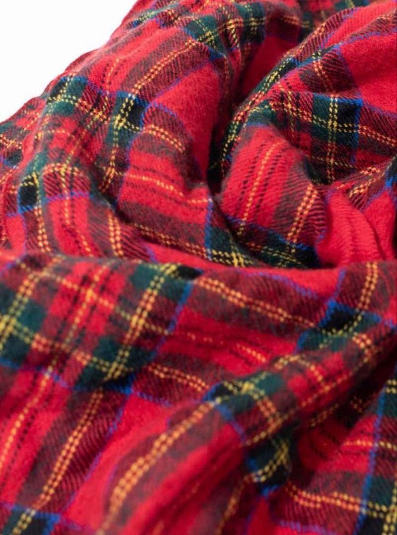 prit プリット ウールコットンタータンチェックストール レッド