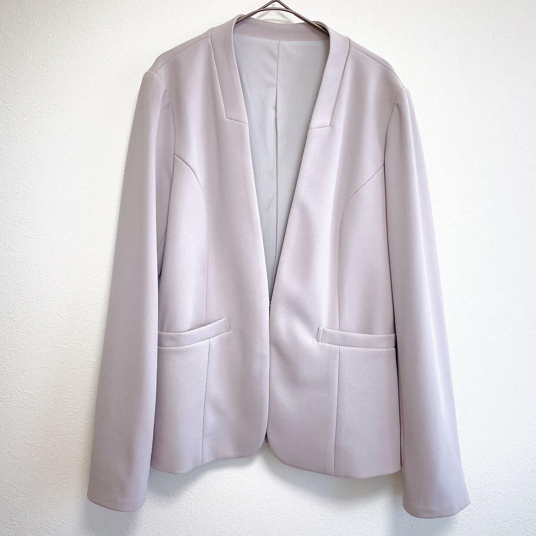 ホワイトジョーラ ワーママ スーツ カラーレス グレージュ 大きいサイズ 七五三