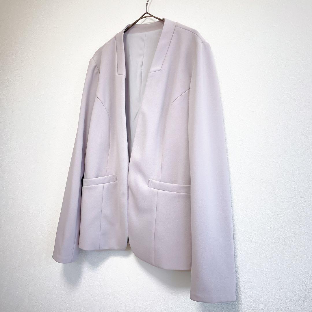 ホワイトジョーラ ワーママ スーツ カラーレス グレージュ 大きいサイズ 七五三