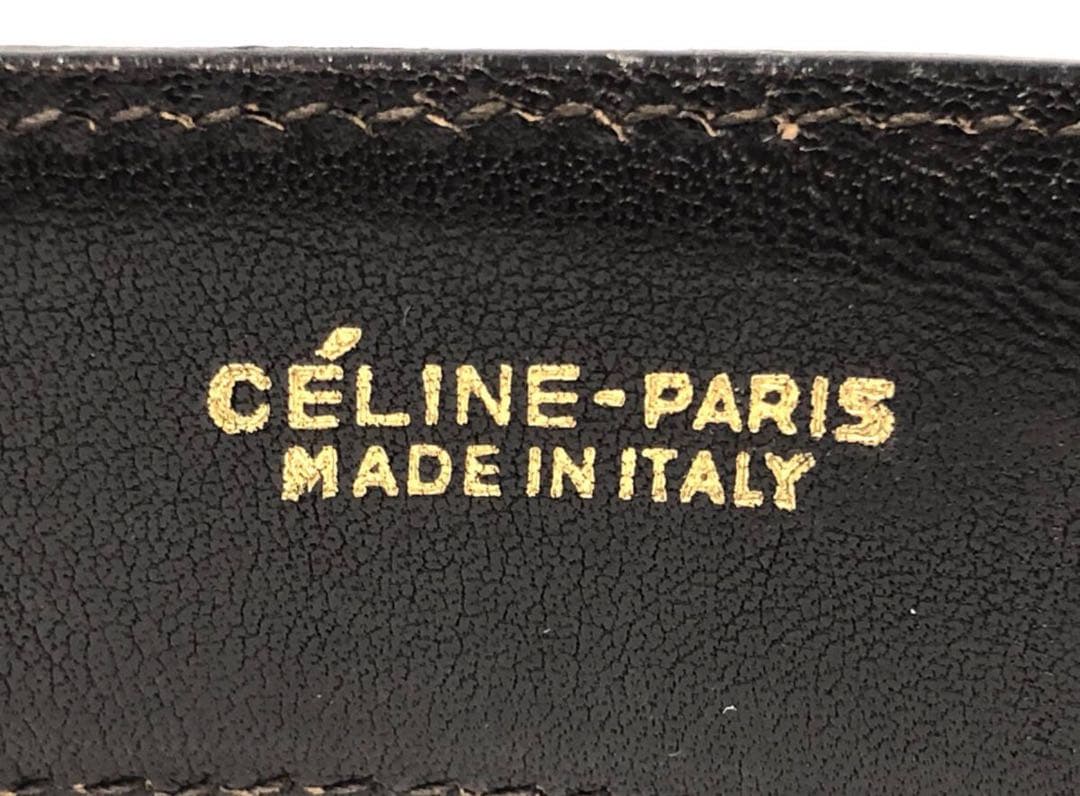 T04/078CELINEセリーヌ 馬車金具 ゴールドバックル ベルト ブラウン