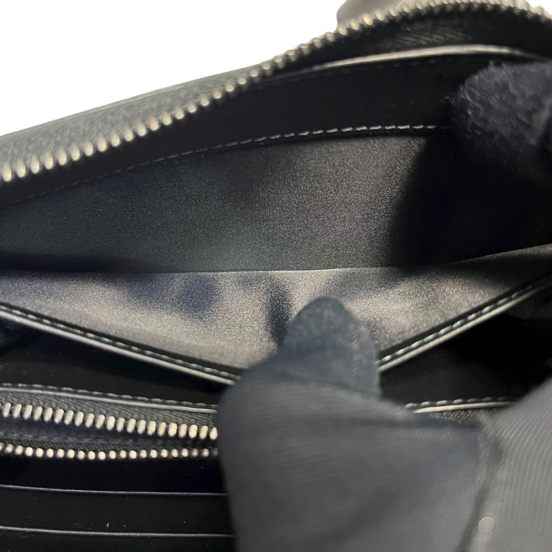 レア✨バーバリー 長財布 ラウンドファスナー チャコール スモークドチェック 黒