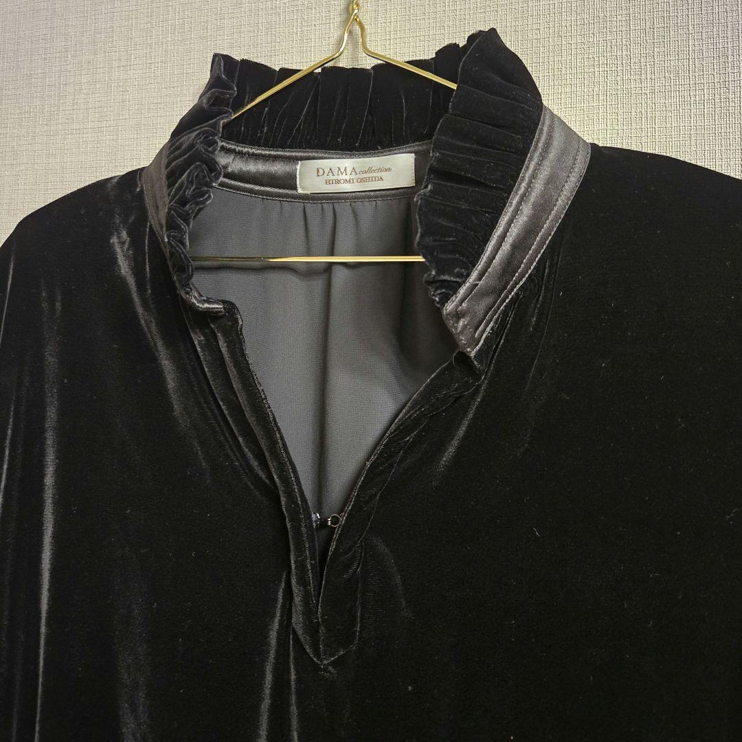 ダーマコレクション ヒロミヨシダ シルクベロアワンピース ブラック LL