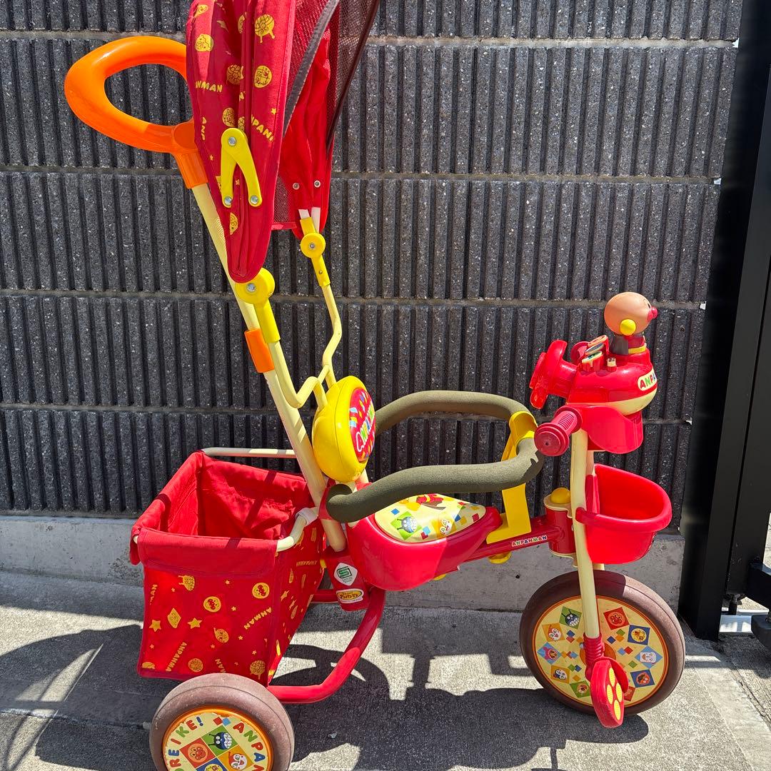アンパンマン 三輪車 日よけ付き