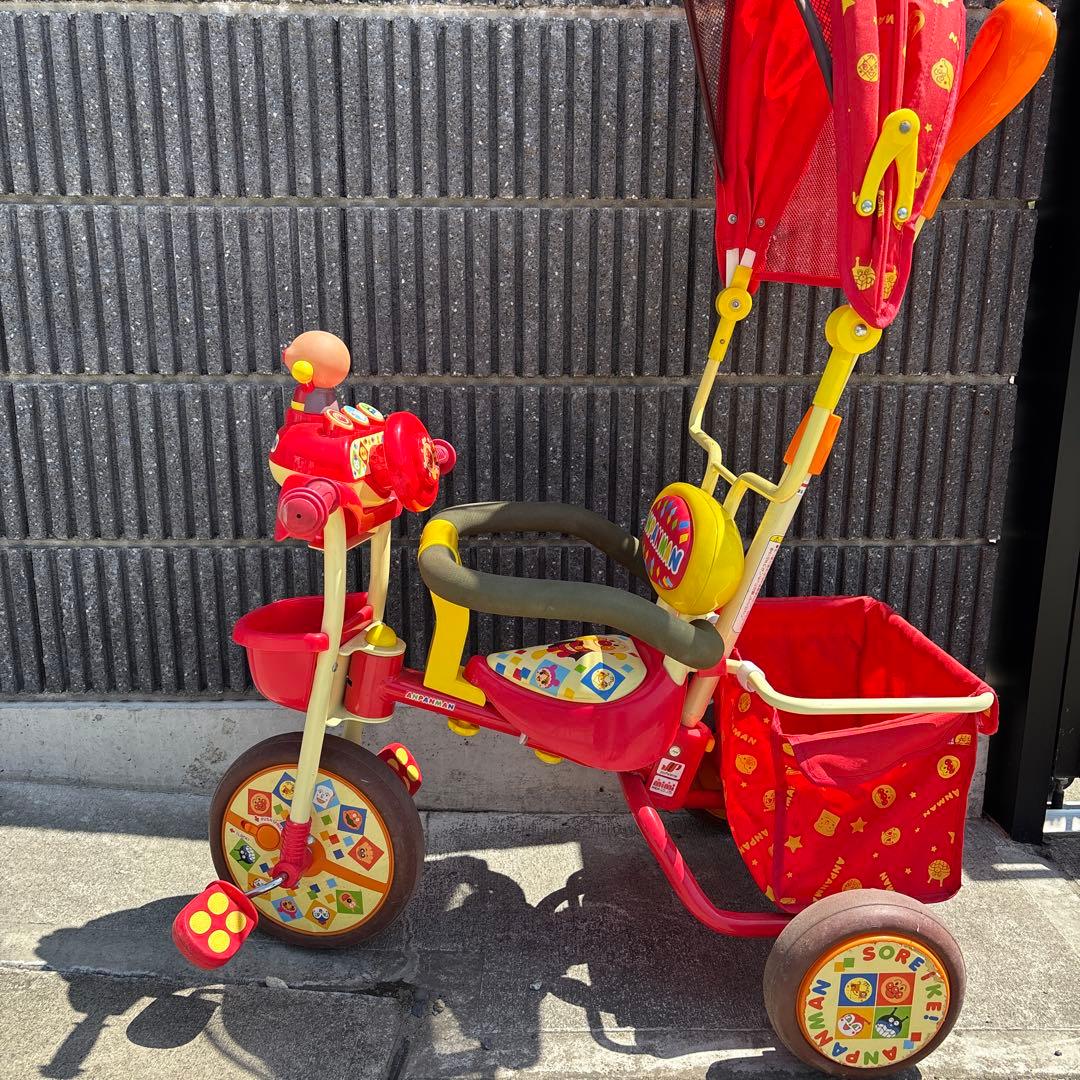 アンパンマン 三輪車 日よけ付き
