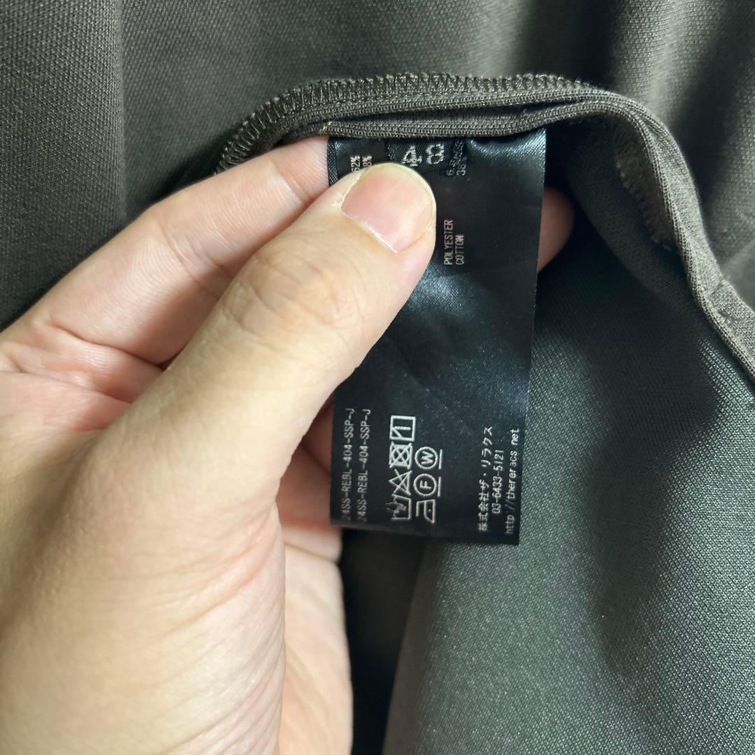 【未使用】ザリラクス　ノーカラーサイドジップシャツ48 ブラウン