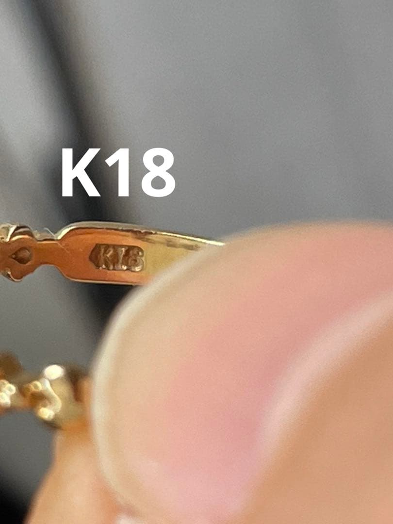 18Kゴールド ストーン付きピンキーリング