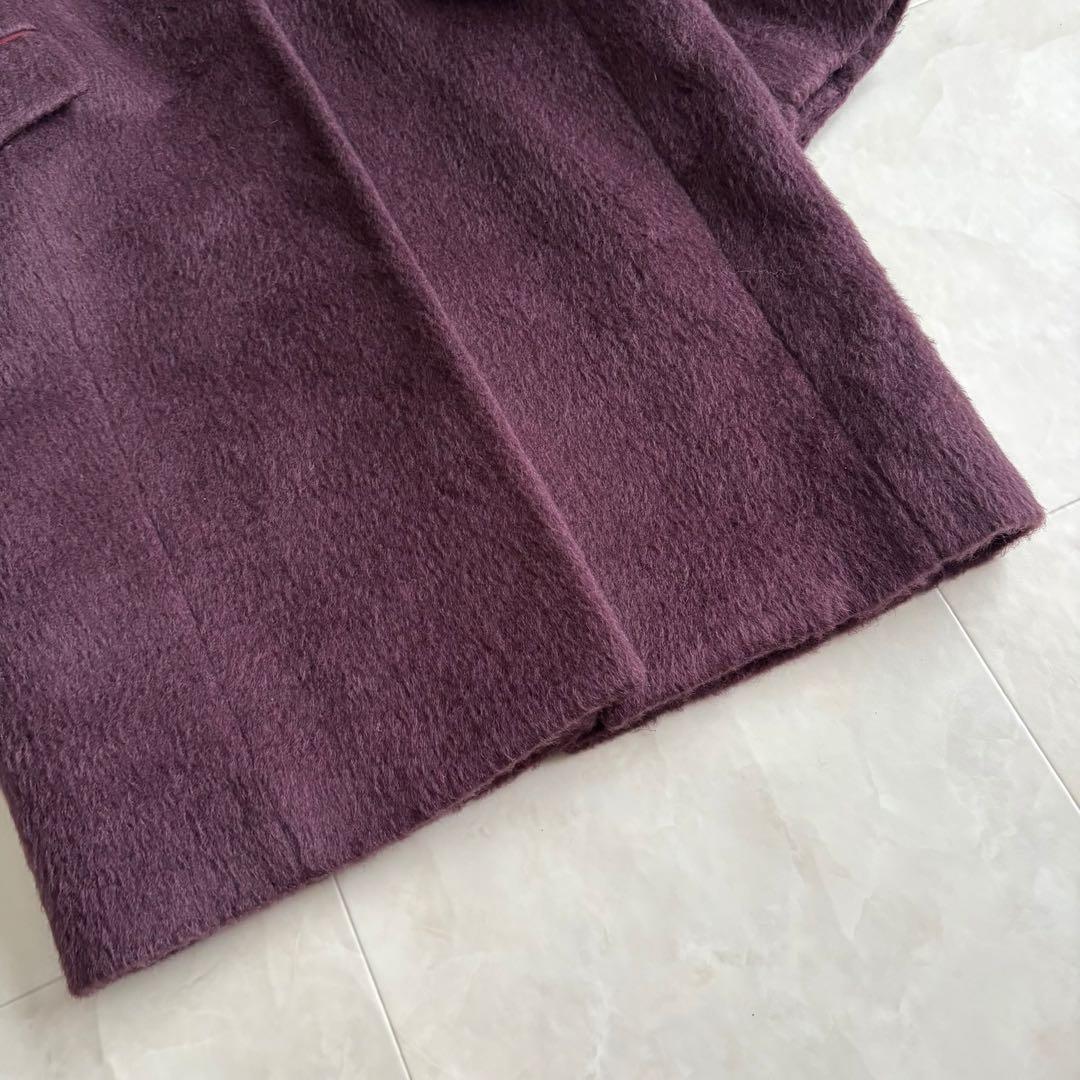 新品タグ付✨ルシェルブルー シャギーチェスターコート パープル 38 ウール