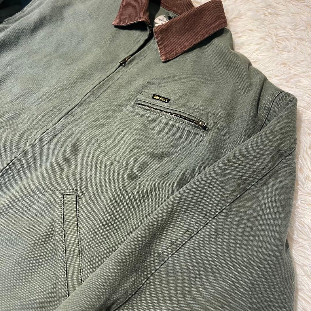backers デトロイトジャケットLカーキ　襟コーデュロイ　vintage 冬