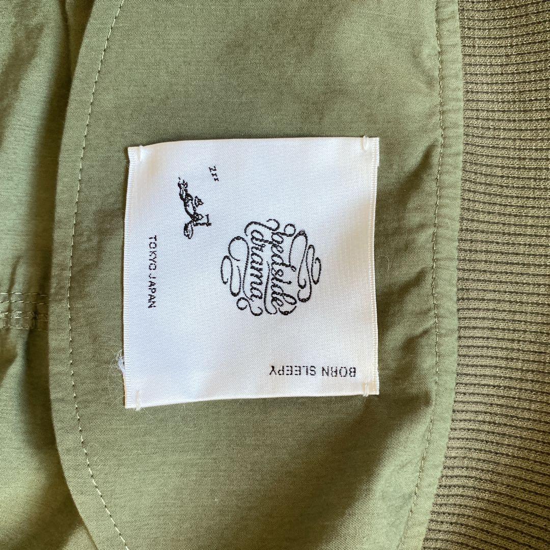 美品　Bedsidedrama プリーツレース　ブルゾン カーキ　ミリタリー　Ｆ