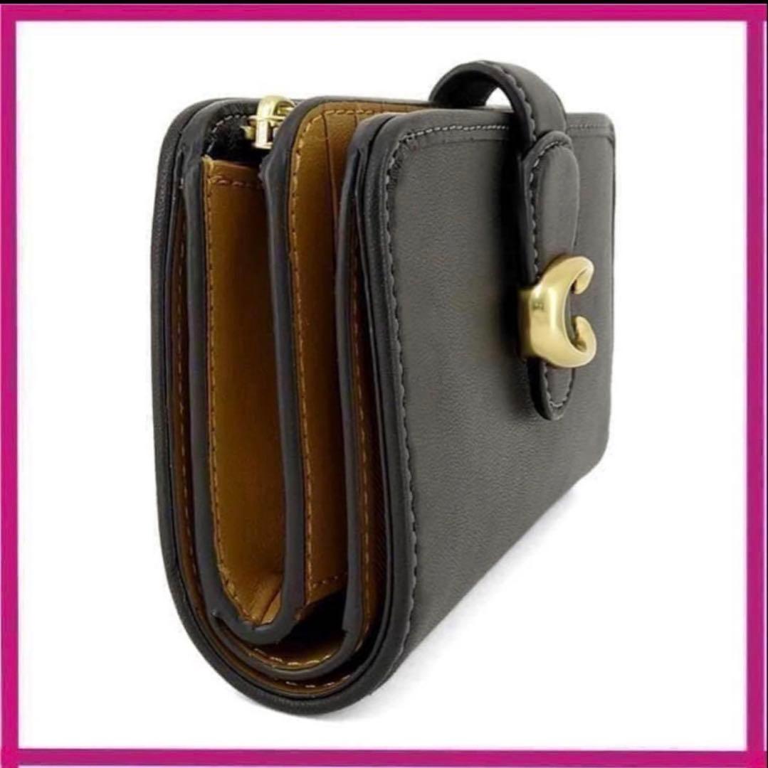 coachコーチ高級スムーズレザータビーミディアム二つ折り財布