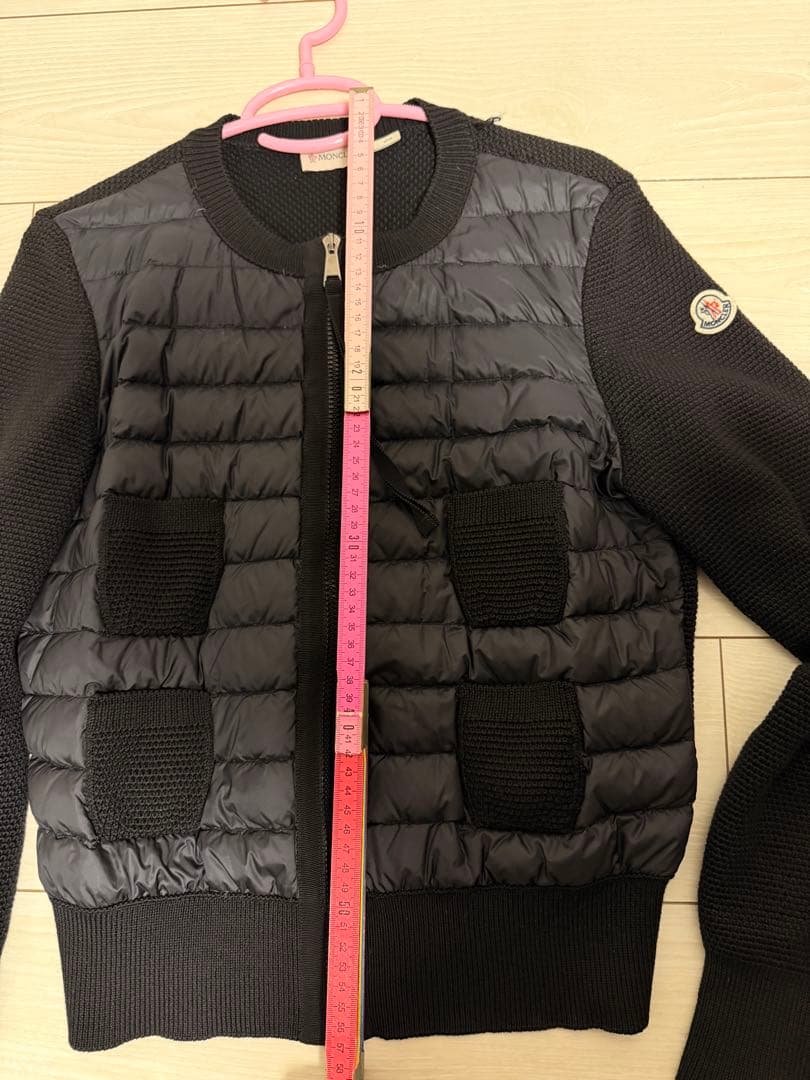 MONCLER ブラック ダウンカーディガン　カーディガン【訳あり】