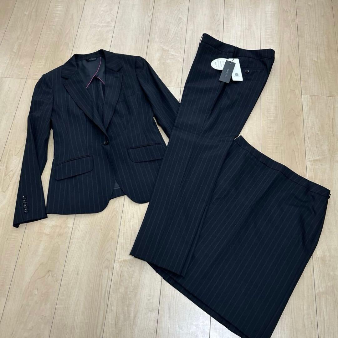 新品　洋服の青山 HILTON ヒルトン　3点スーツ パンツ ブラック系 M