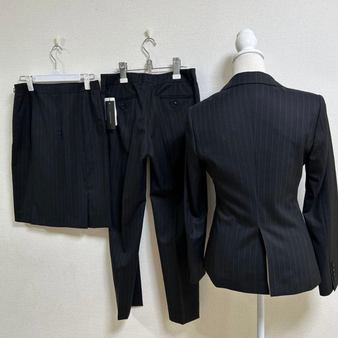 新品　洋服の青山 HILTON ヒルトン　3点スーツ パンツ ブラック系 M