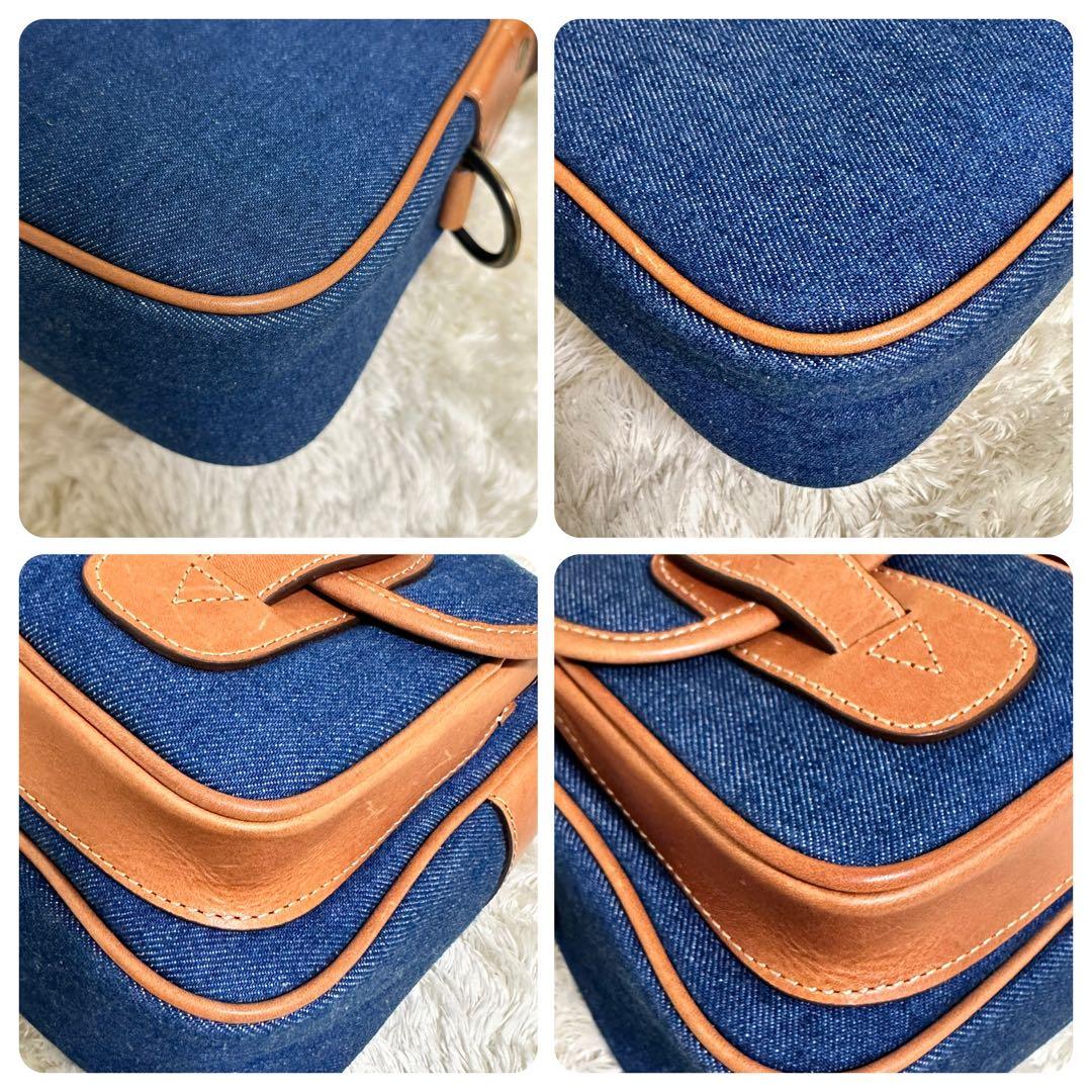 【極美品】ハンティングワールド デニムメッセンジャーバッグ 購入証明書付き