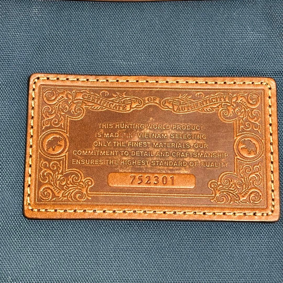 【極美品】ハンティングワールド デニムメッセンジャーバッグ 購入証明書付き