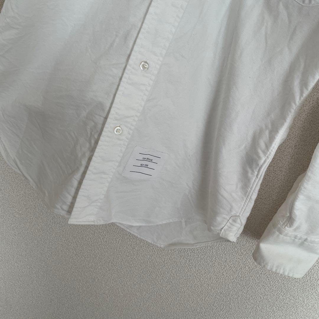 THOM BROWNE ホワイトシャツ ストライプ　アーム