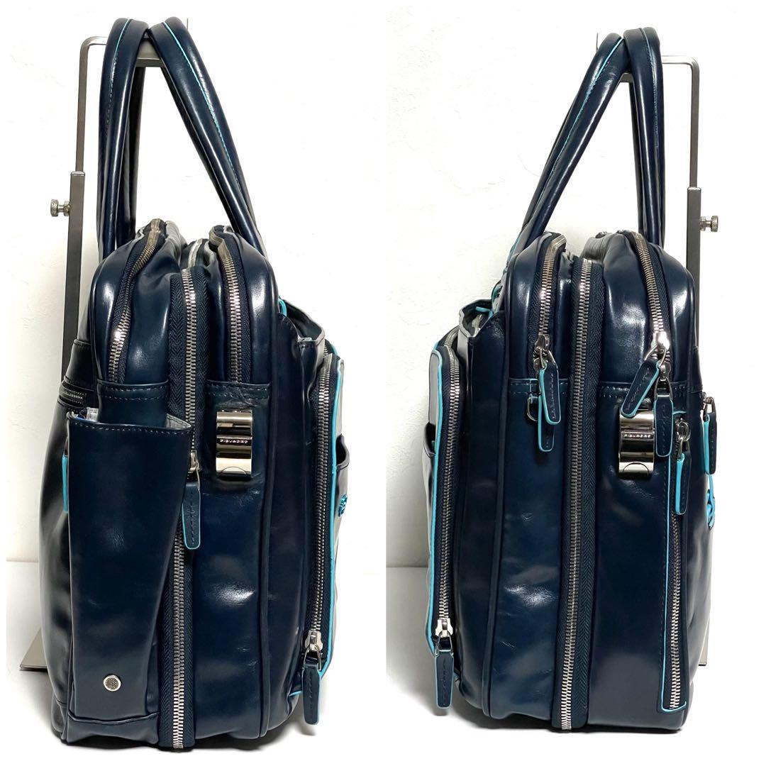 ✨希少美品✨PIQUADRO ブルースクエアコレクション 2wayブリーフケース