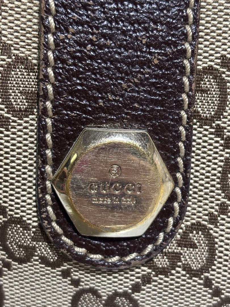 GUCCI ハンドバッグ GG柄 キャンバス生地 茶色