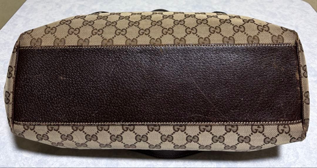 GUCCI ハンドバッグ GG柄 キャンバス生地 茶色