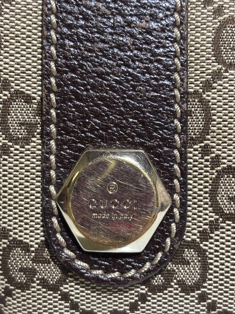 GUCCI ハンドバッグ GG柄 キャンバス生地 茶色