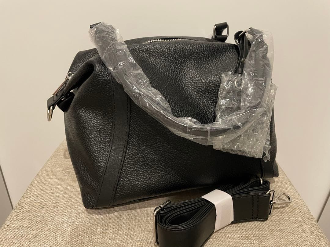 DISCOAT ディスコート ミラーチャーム付きソフトボストンバッグ　ブラック