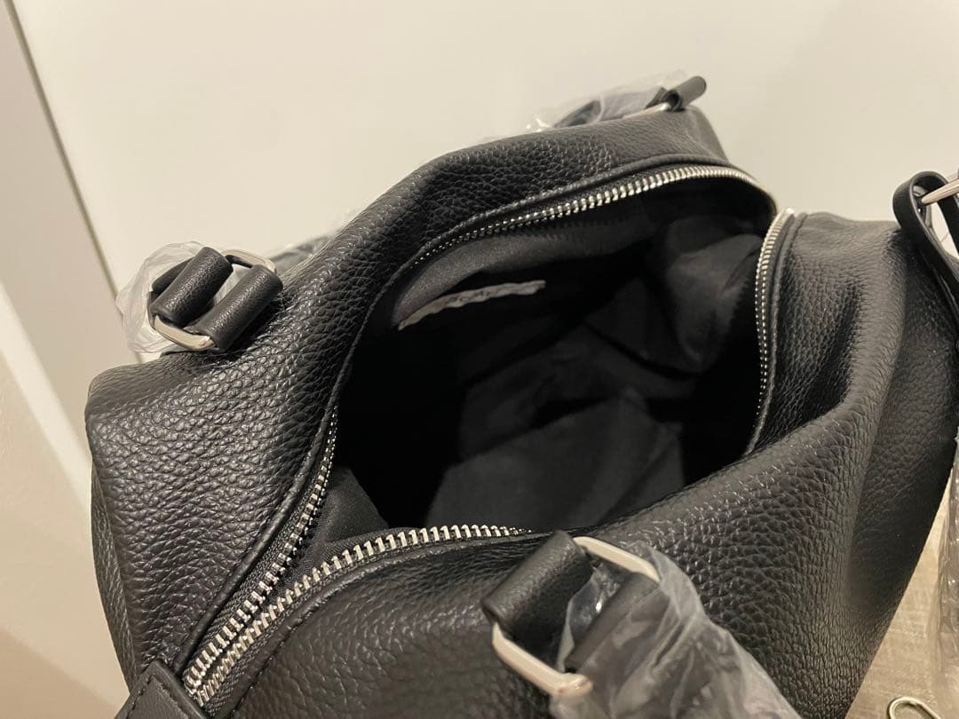 DISCOAT ディスコート ミラーチャーム付きソフトボストンバッグ　ブラック