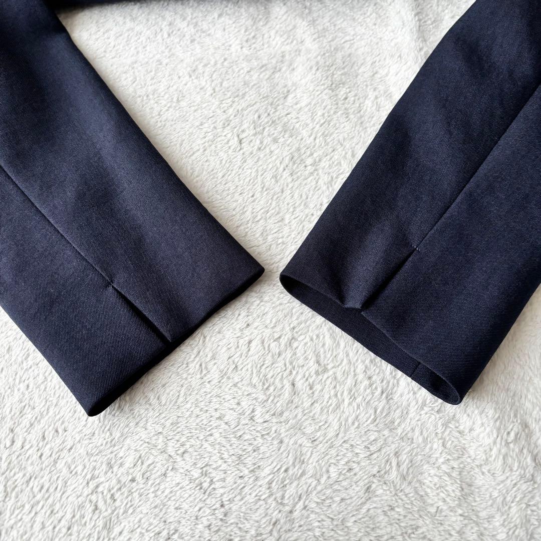 美品 INDIVI インディヴィ ノーカラー パンツスーツ ノーカラー L