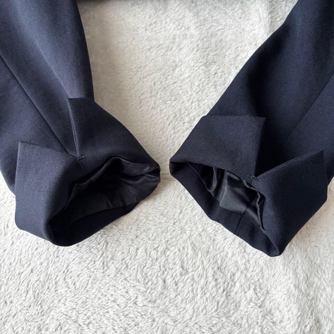 美品 INDIVI インディヴィ ノーカラー パンツスーツ ノーカラー L