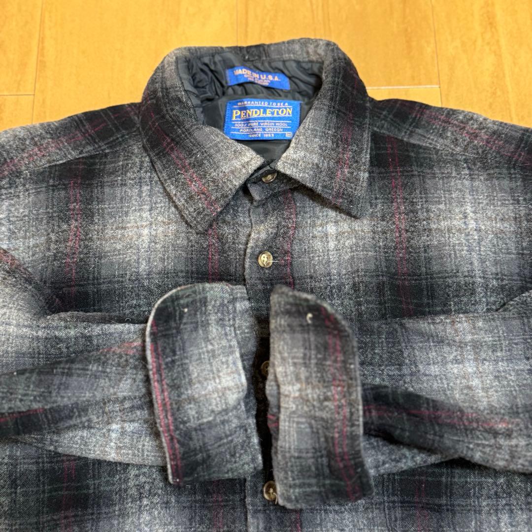 Pendleton USA製 オンブレチェック ウールシャツ オンブレシャツ