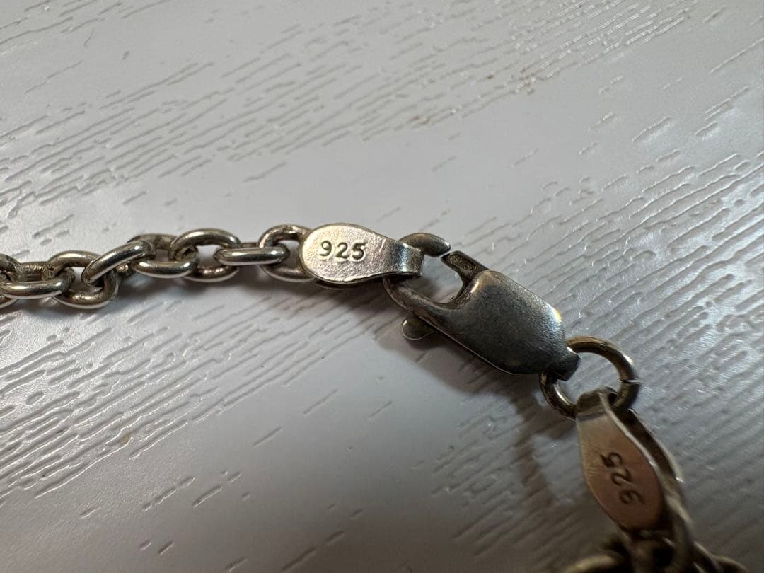 クロムハーツ　ダブルCHクロスチャーム 袋　チェーン付き　ネックレス シルバー