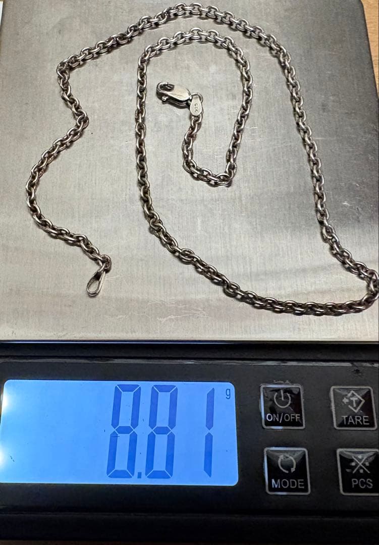 クロムハーツ　ダブルCHクロスチャーム 袋　チェーン付き　ネックレス シルバー