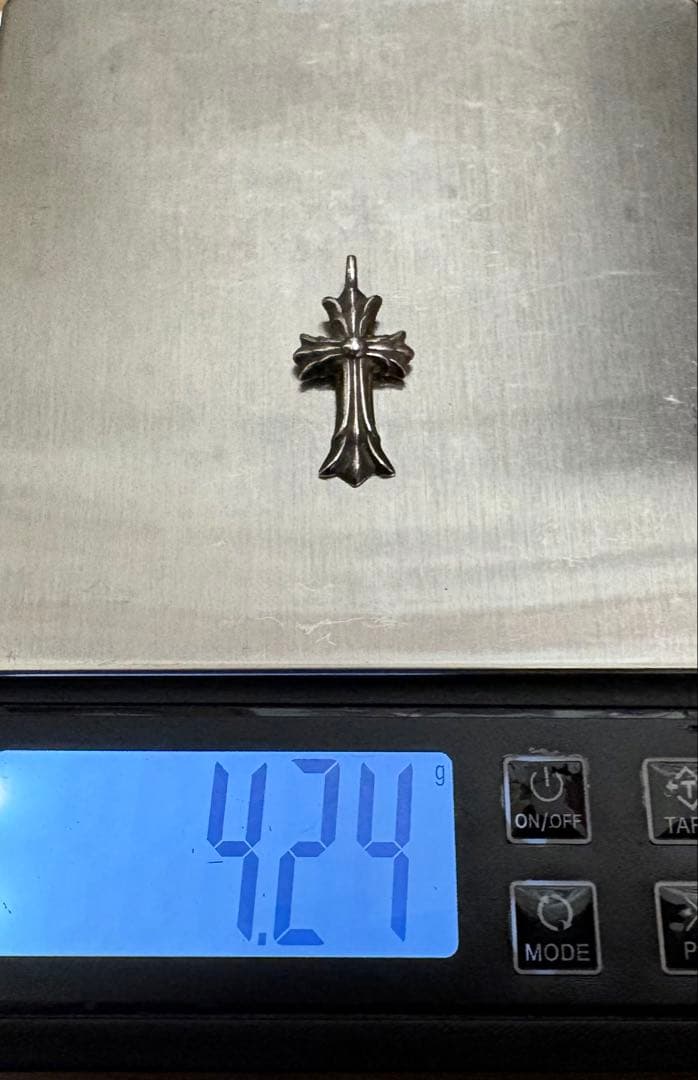 クロムハーツ　ダブルCHクロスチャーム 袋　チェーン付き　ネックレス シルバー