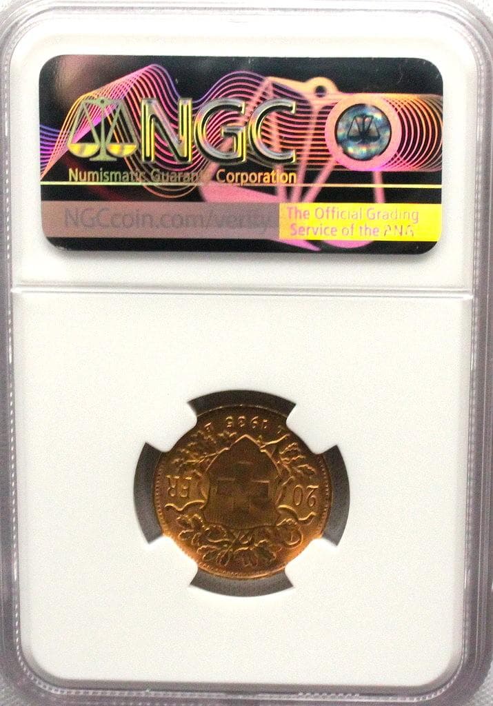 1935年 スイス ブレネリ アルプスの少女 20フラン 金貨 NGC MS65