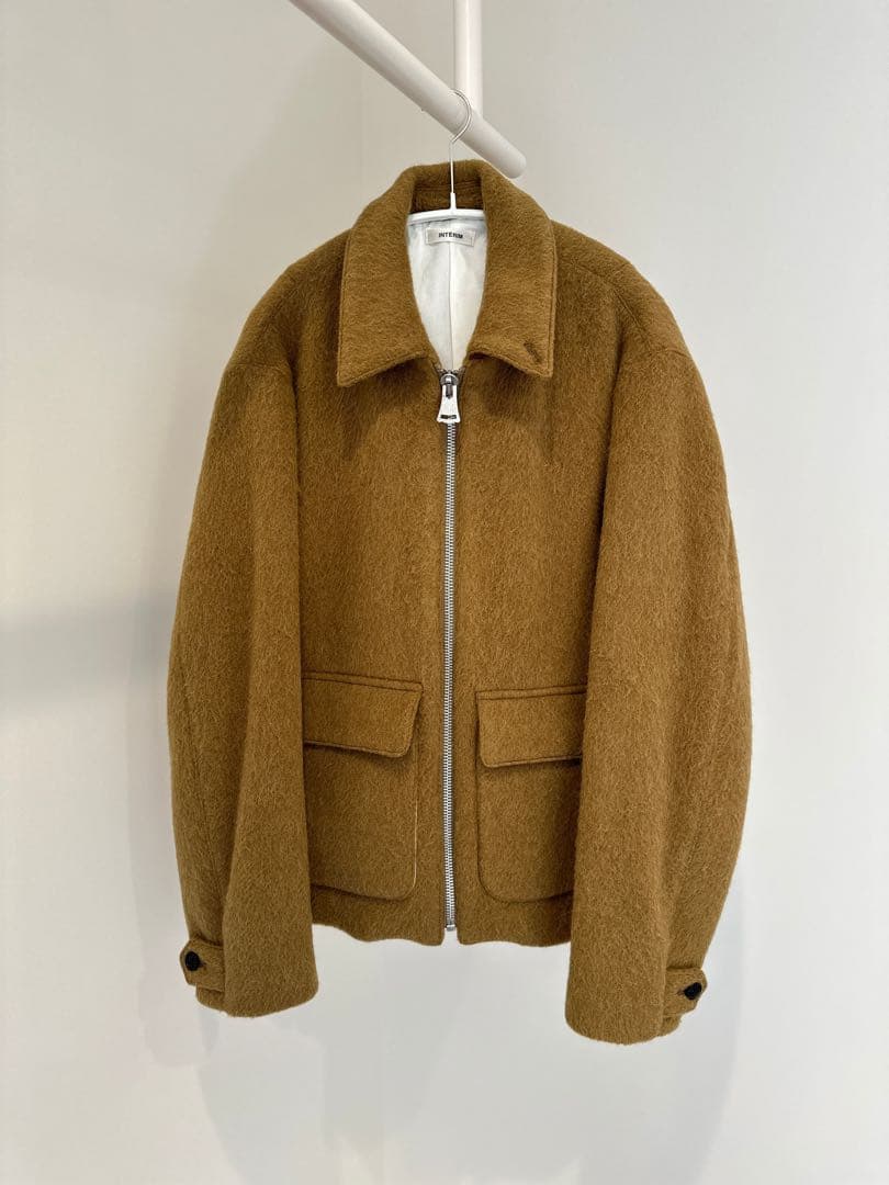 INTERIM ダブルフェイス ヘアリー アルパカ ウール スポーツジャケット