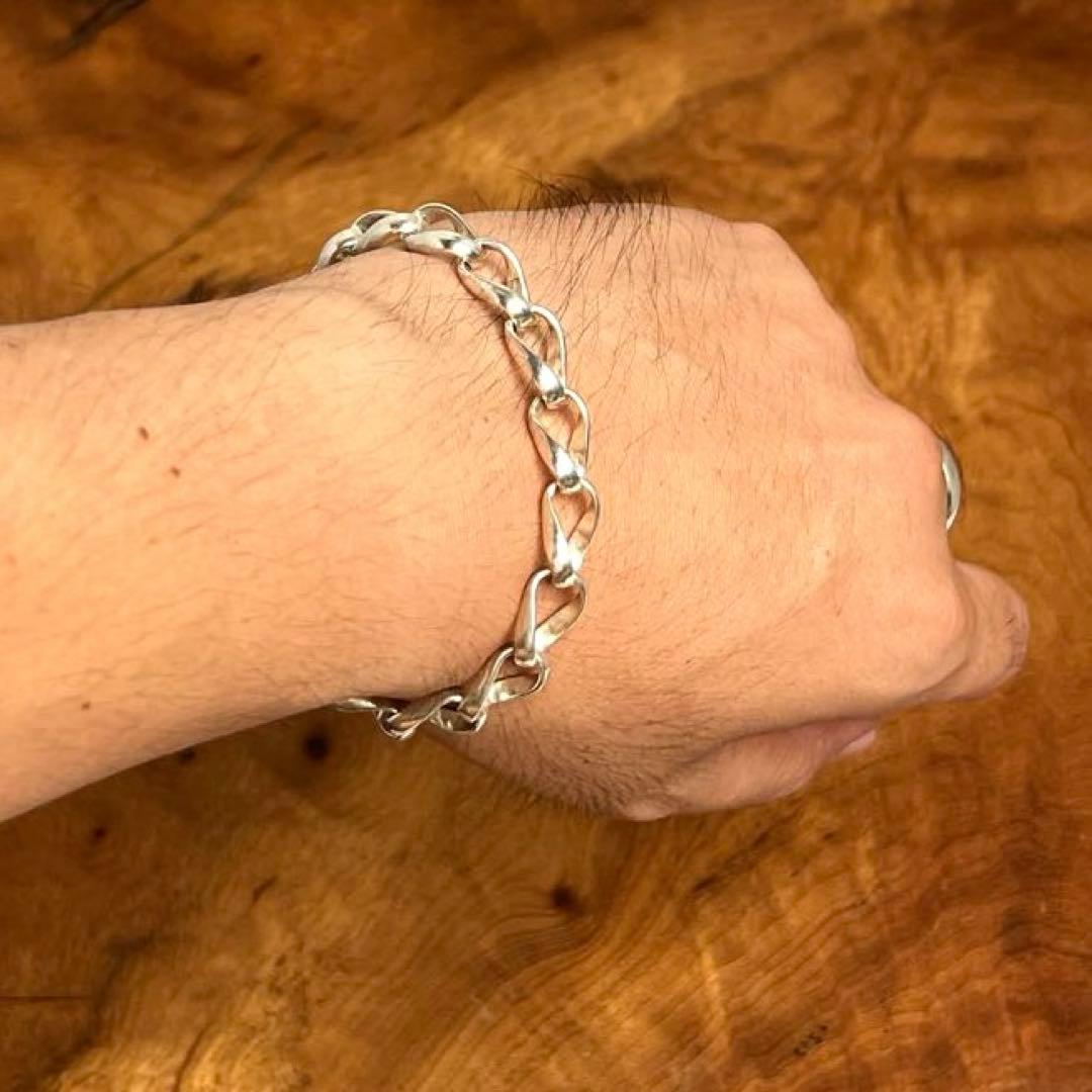 USヴィンテージ シルバー ウェーブリンク ブレスレット 925