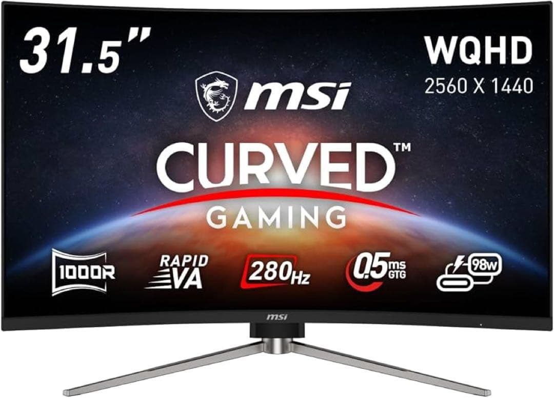 MSI 31.5インチ WQHD 280Hz 湾曲ゲーミングモニター