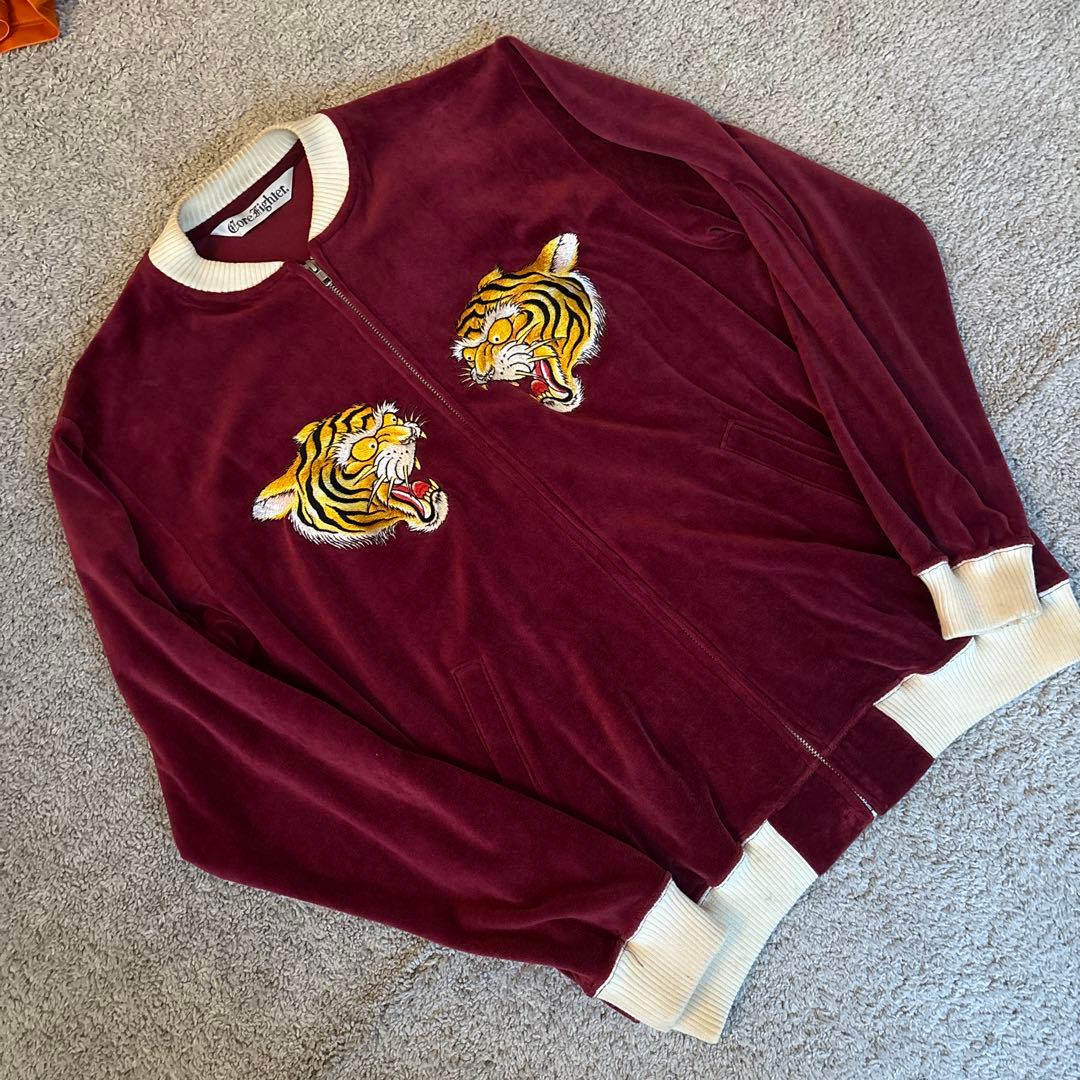 Core Tighter ベロアスカジャン　ビンテージ　虎刺繍