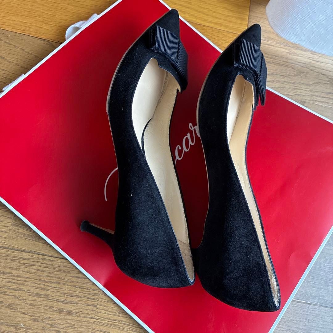 JIMMY CHOO 黒 スエード ポインテッドトゥパンプス