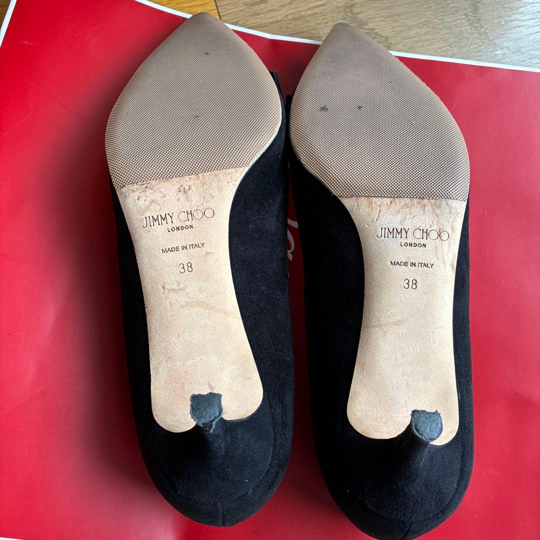 JIMMY CHOO 黒 スエード ポインテッドトゥパンプス
