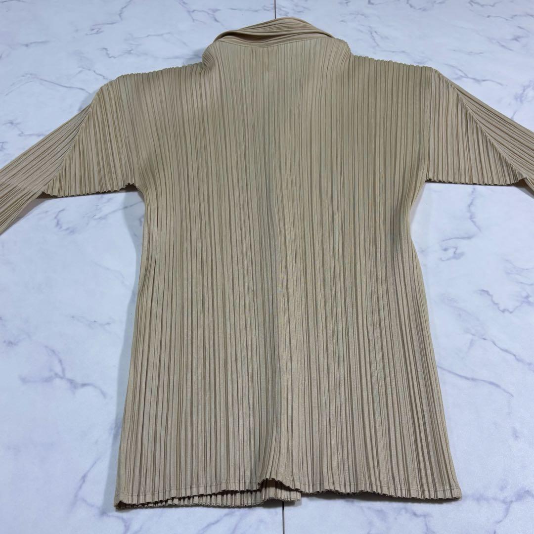 プリーツプリーズ イッセイミヤケ 長袖シャツ ベージュ サイズ4
