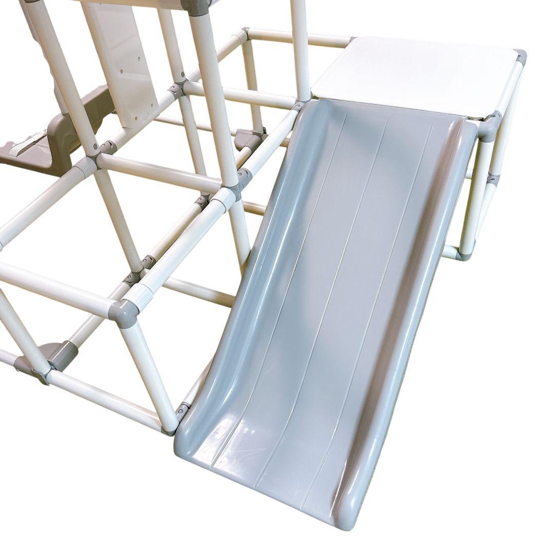 野中製作所 おりたたみ わんぱくスライダージム ブランコ付DX グレーホワイト