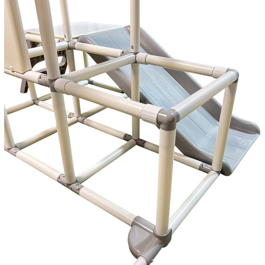 野中製作所 おりたたみ わんぱくスライダージム ブランコ付DX グレーホワイト