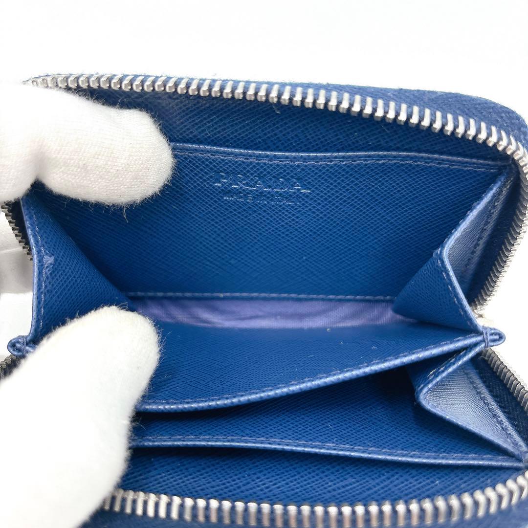 現行 美品 ＊ PRADA サフィアーノ 型押し 三角ロゴ ケース