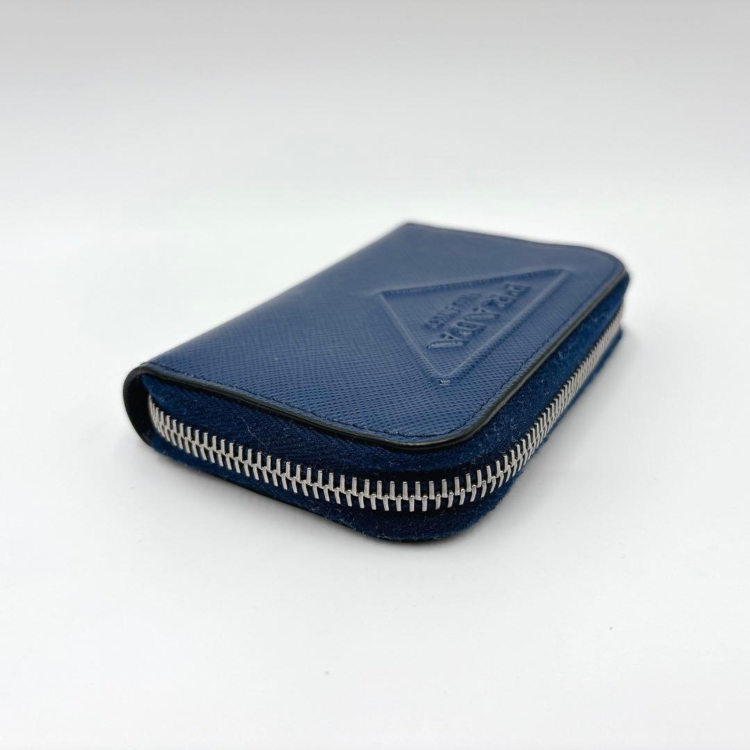 現行 美品 ＊ PRADA サフィアーノ 型押し 三角ロゴ ケース