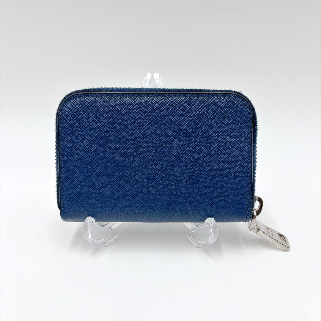 現行 美品 ＊ PRADA サフィアーノ 型押し 三角ロゴ ケース