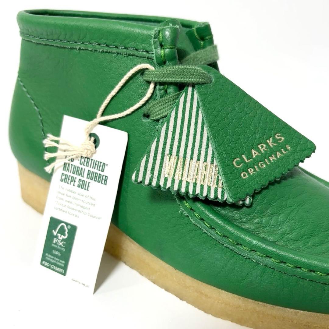 クラークス オリジナルス ワラビー ブーツ カクタスグリーン レザー 23.5